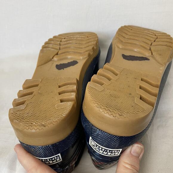 Sperry Top-Sider Duck Boots Womens 11 Tartan Plaid Waterproof Rubber STS90712 - Picture 11 of 13